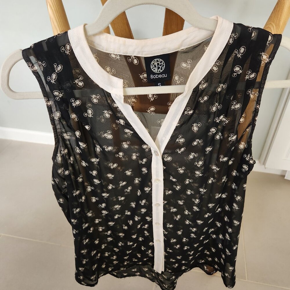 Bobeau Black Sleeveless Blouse Small